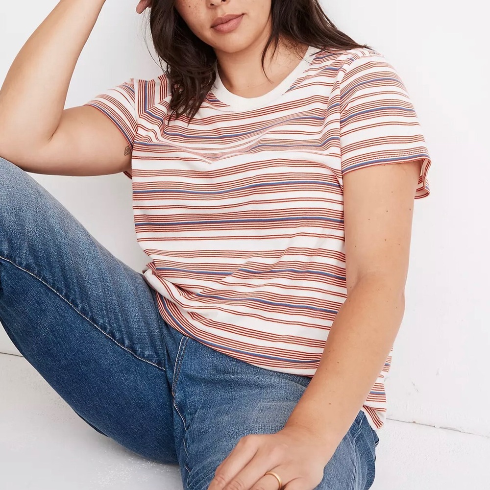 MADEWELL northside vintage tee meserole stripe NWT